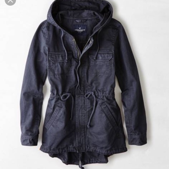 ae canvas fleece hood jacket